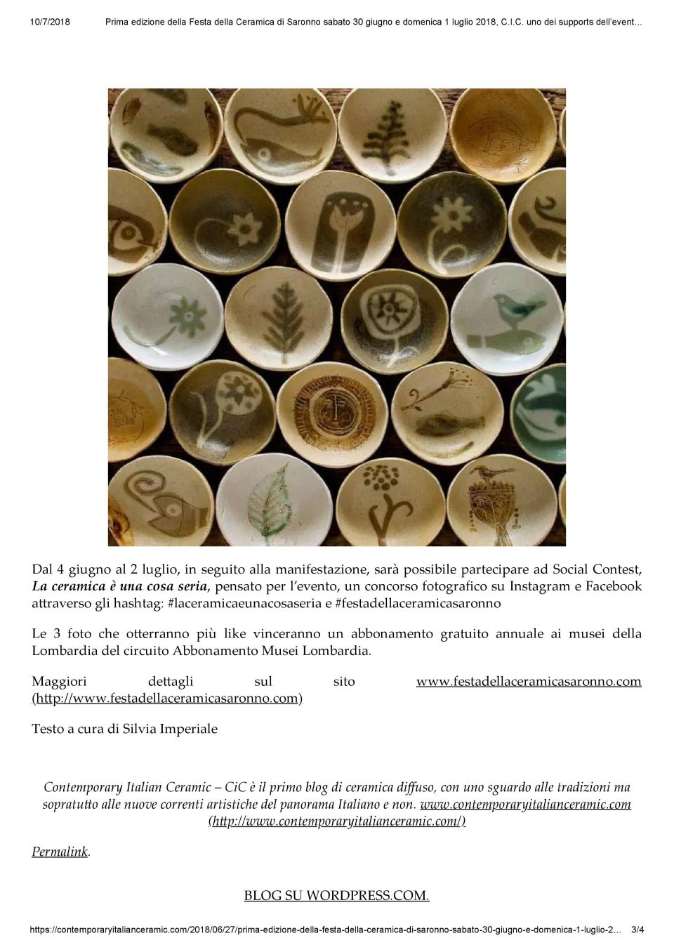 Contemporary italian ceramics