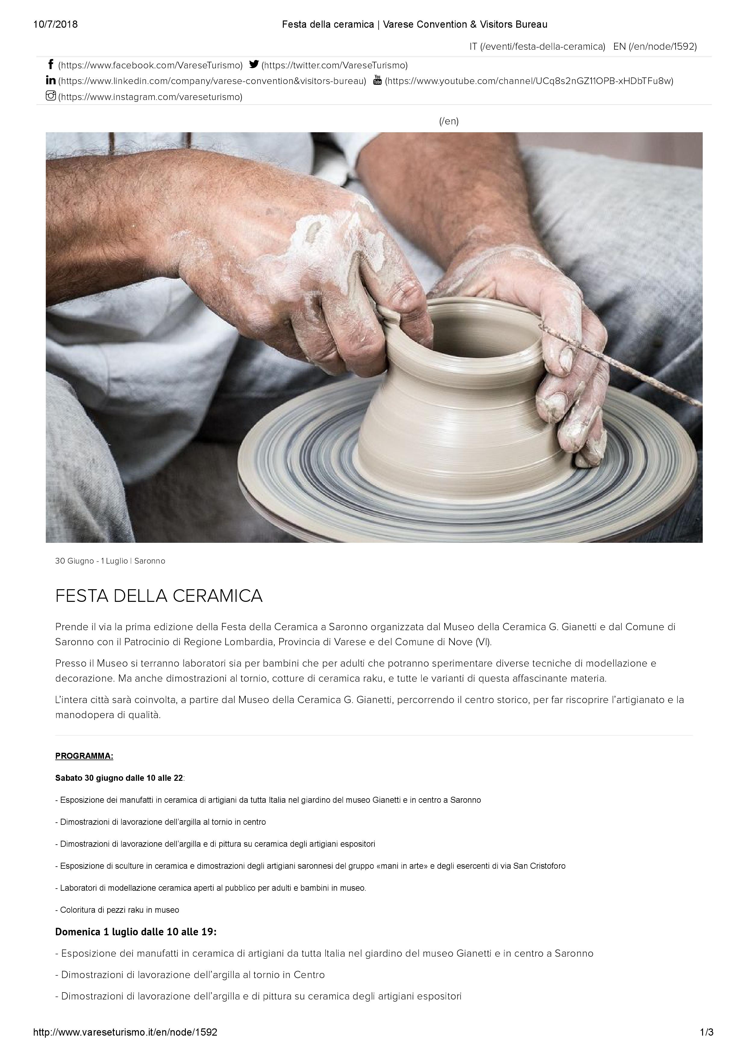 Varese turismo_Festa della ceramica _ Varese Convention & Visitors Bureau